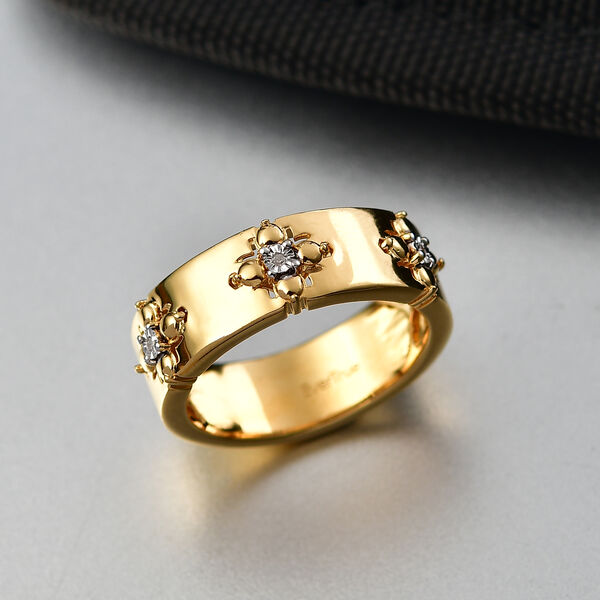 EVER TRUE Wei&szlig;er Diamant Ring Nickelfreies Messing (Gr&ouml;&szlig;e 20.00) ca. 0,01 ct image number 1