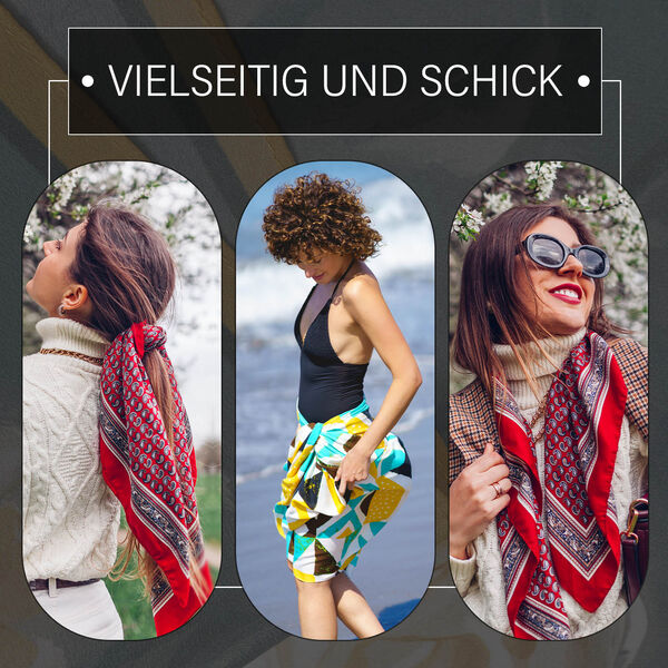 LA MAREY Premium Selection - 100% Maulbeerenseiden-Halstuch, 35x150cm, Schneerose image number 5