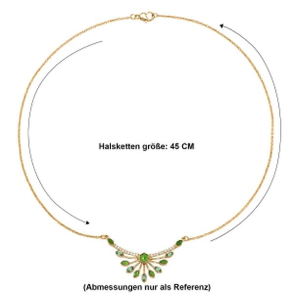 EVER TRUE AA Kagem Sambischer Smaragd, Wei&szlig;er Zirkon Halskette ca. 45 cm Reine Bronze (10-15 Werktage Lieferzeit) ca. 0.75 ct image number 5