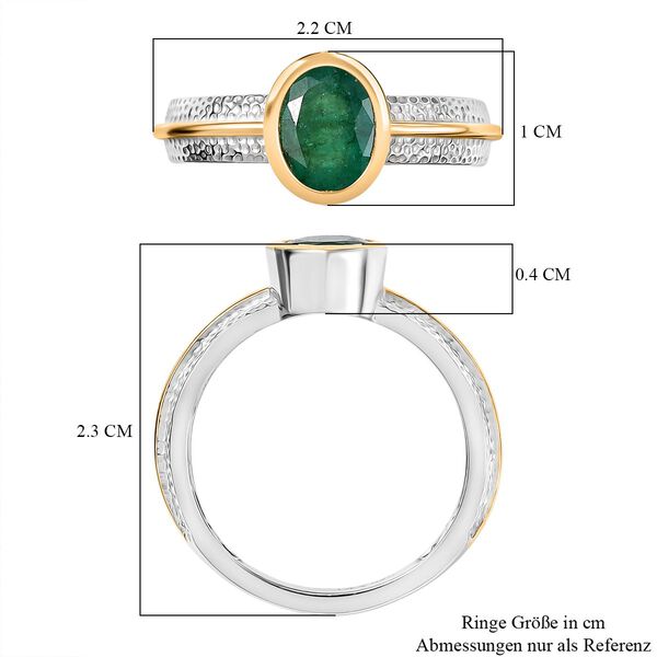 D’Joy AA Socoto Smaragd zweifarbiger Ring - 1,18 ct. image number 7