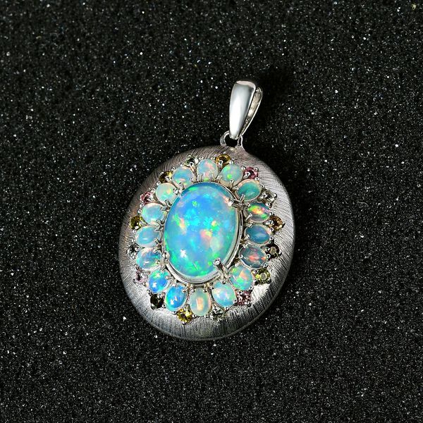 Natürlicher, äthiopischer Welo Opal und Multi-Turmaline-Anhänger - 6,73 ct. image number 8