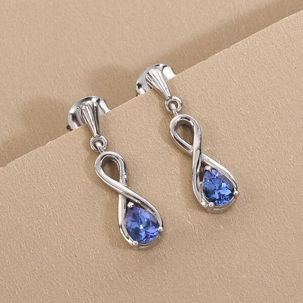 AA Tansanit Solit&auml;r Ohrh&auml;nger in Silber, 0,65 ct. image number 2