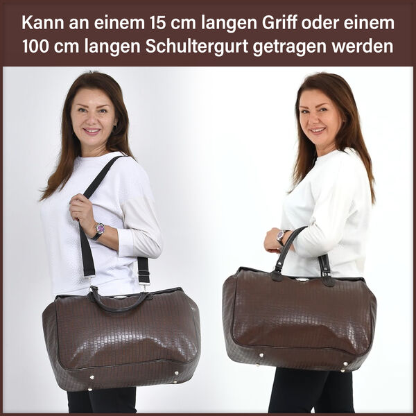 Weekender-Reisetasche mit Krokodilmuster, Braun image number 10
