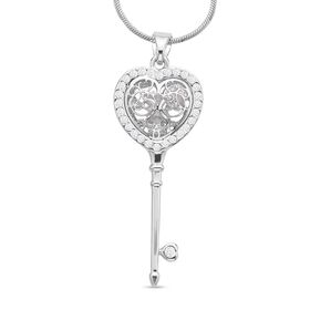 Weißer Kristall-Anhänger mit Kette - 1 ct.
