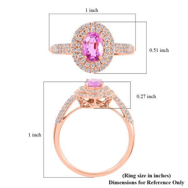 ILIANA AAA Rosa Saphir und SI GH Diamant Ring in 750 Roségold - 1,40 ct.  image number 4