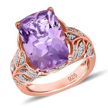 Rose De France Amethyst und Zirkon-Ring - 6,42 ct.