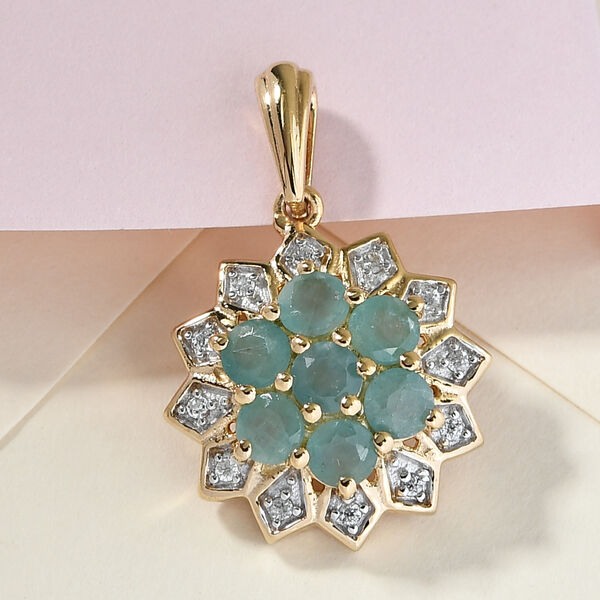 Grandidierit und Zirkon Anhänger 925 Silber vergoldet ca. 1,43 ct image number 3