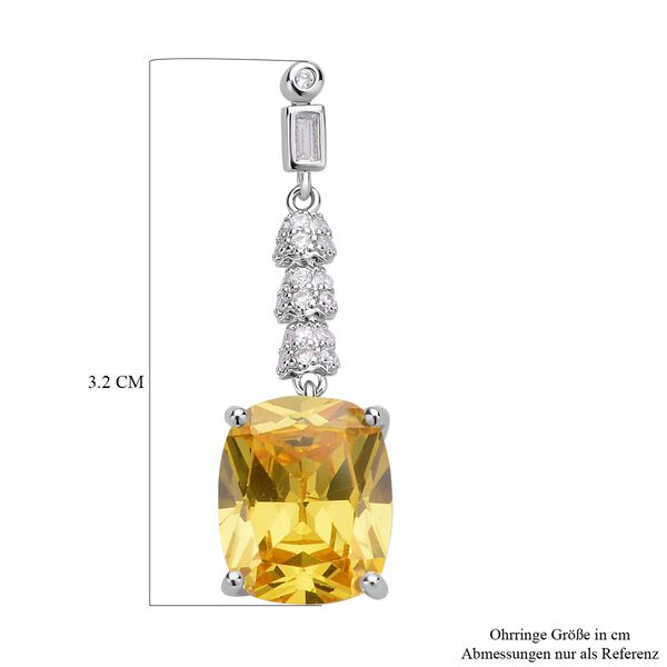 Gelbe Zirkonia Ohrringe, Edelstahl ca. 18,47 ct image number 5