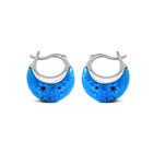 Blaue Murano-Stil Glas Huggie-Ohrringe