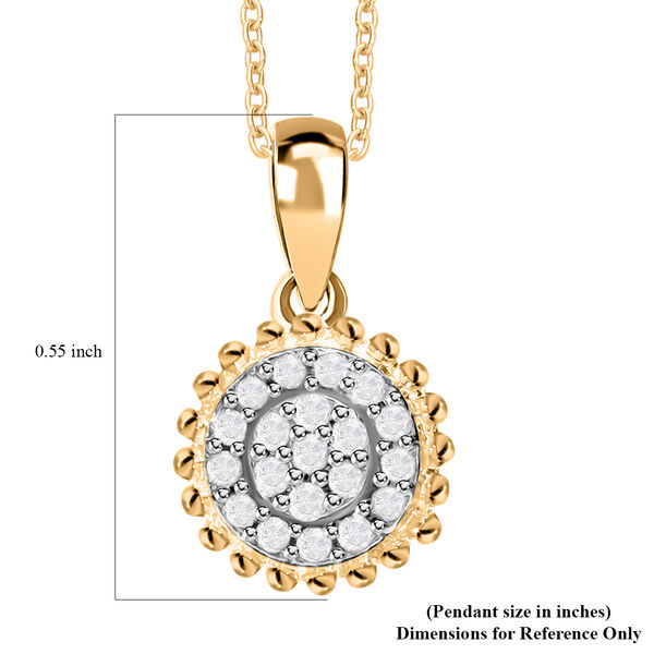Diamant Anh&auml;nger mit 45cm Kette, 925 Silber mit Gelbgold Vermeil image number 2