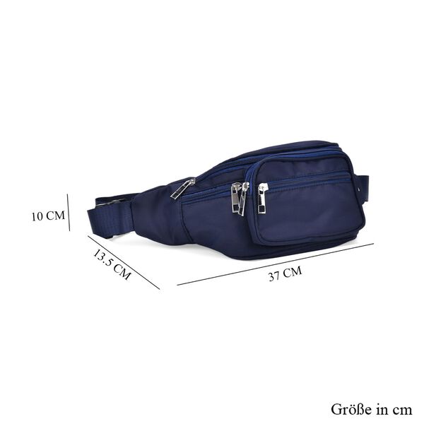 Nylon-G&uuml;rteltasche mit RFID-Schutz, 37x10x13,5cm, Marineblau image number 6
