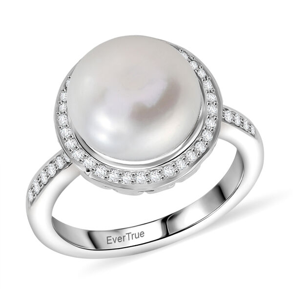 S&uuml;&szlig;wasser Perle (10.5-11 mm), Wei&szlig;er Zirkon Ring Nickelfreies Messing (Gr&ouml;&szlig;e 19.00) image number 4