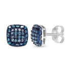 Blaue Diamant Ohrringe, 925 Silber platiniert, ca. 0.33 ct image number 3