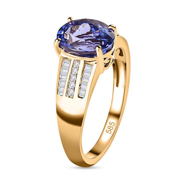 AAA Tansanit und Diamant Ring - 2,18 ct. image number 5