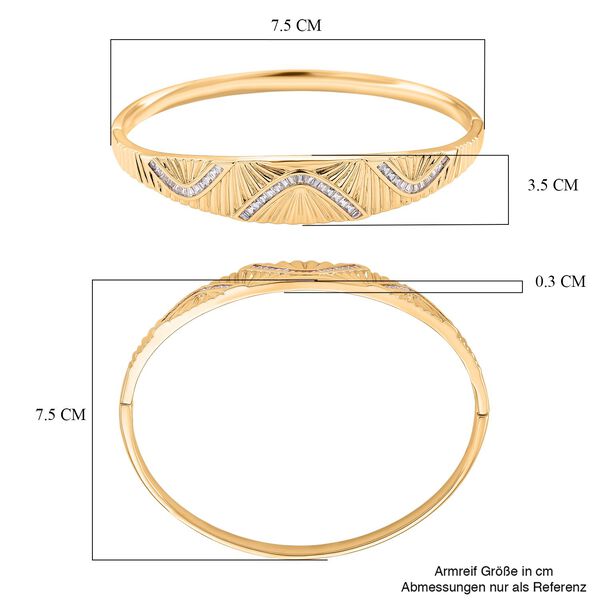 Wei&szlig;er Zirkonia Armreif ca. 19 cm Nickelfreies Messing image number 6
