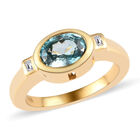 Blauer und Weißer Zirkon Ring 925 Silber vergoldet (Größe 16.00) ca. 2,17 ct image number 3