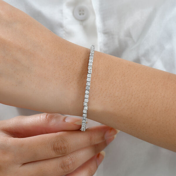 LUXURIANT SGL zertifizierter SI-GH Labor Diamant 19cm Armreif, 925 Silber rhodiniert - 5 ct. image number 2