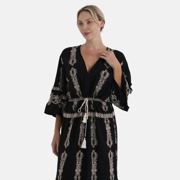  La Marey cotton Elastic waist v-neck  print dresses image number 6