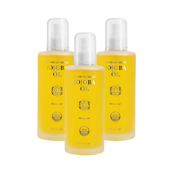 SQIN Botanicals 3er-Set Kaltgepresstes, nat&uuml;rliches Jojoba&ouml;l, 200ml