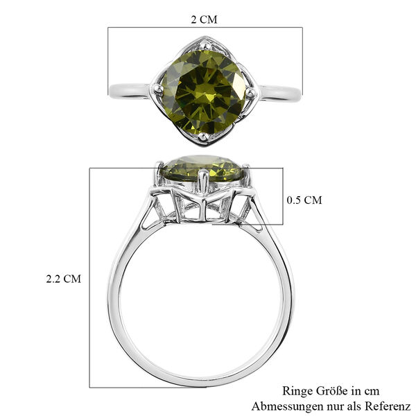 LUSTRO STELLA Peridot Zirkonia Ring 925 Silber platiniert  ca. 3,35 ct image number 7