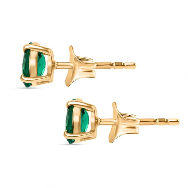 Luxuriant - AAA Lab Grown Kolumbianischer Smaragd Ohrringe 925 Silber 750 Gelbgold Vermeil ca. 0.96 ct image number 4