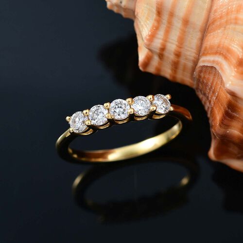 LUXURIANT DIAMOND - Lab Grown Diamant SI-GH Ring 925 Silber 750 Gelbgold Vermeil (Größe 17.00) ca. 0,50 ct image number 1