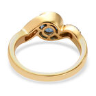 London Blau Topas, Weißer Zirkon Ring 925 Silber vergoldet  ca. 1,31 ct image number 5