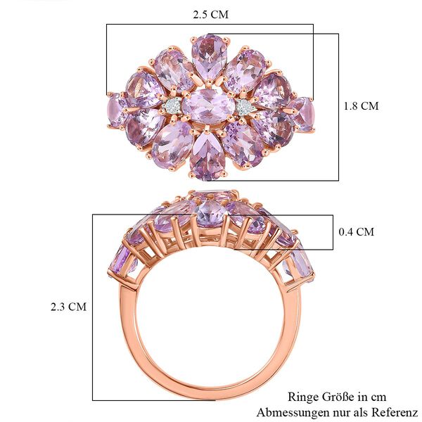 Rose de France Amethyst Ring, 925 Silber ros&eacute;vergoldet (Gr&ouml;&szlig;e 17.00) ca. 5.05 ct image number 7