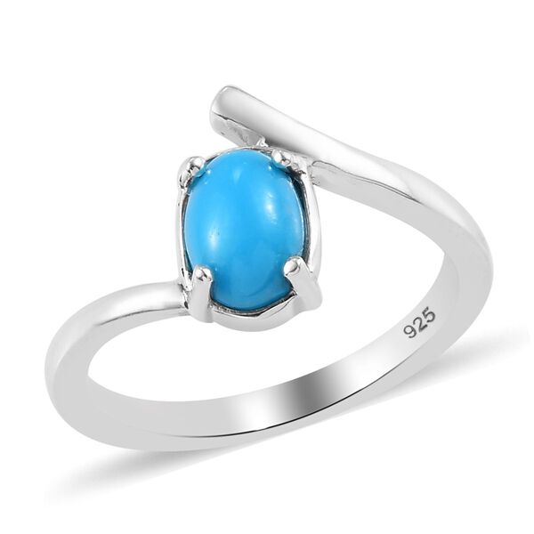 Nat&uuml;rlicher Sleeping Beauty T&uuml;rkis Solit&auml;r Ring 925 Silber Platin-&Uuml;berzug image number 4