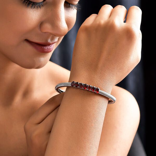 Roter Granat-Armreif, 19 cm - 6,73 ct. image number 3