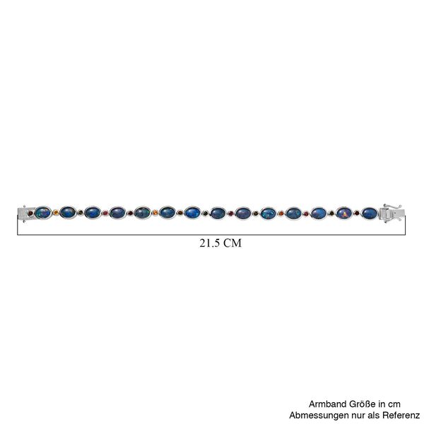 Boulder Opal Triplette, Mehrfarbig-Turmalin Armband ca. 20 cm 925 Silber rhodiniert ca. 15,12 ct. image number 5