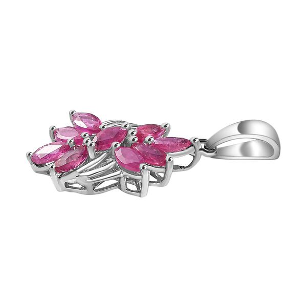 Afrikanischer Rubin (Fissure gefüllt) Anhänger 925 Silber rhodiniert ca. 1.78 ct image number 4