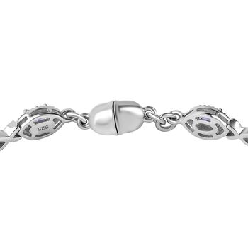Tansanit Armband ca. 18 cm 925 Silber platiniert ca. 3.06 ct