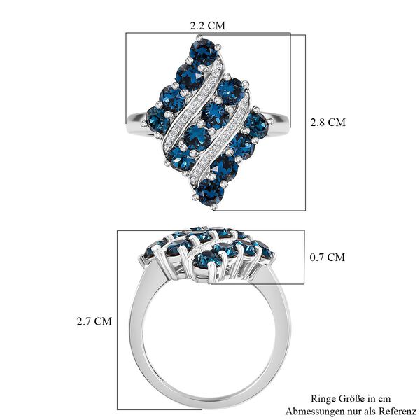 J Francis gefertigt mit SWAROVSKI- Montana und weißer Swarovski Kristall Ring image number 7