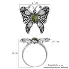 Natürlicher Peridot Schmetterling-Ring, Edelstahl Schwarz oxidiert (Größe 16.00) ca. 2,00 ct image number 6