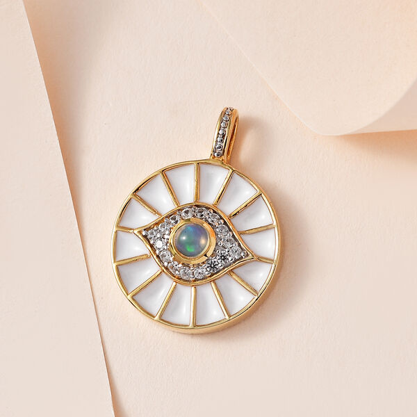 Magic &auml;thiopischer Opal und Zirkon-Anh&auml;nger image number 3