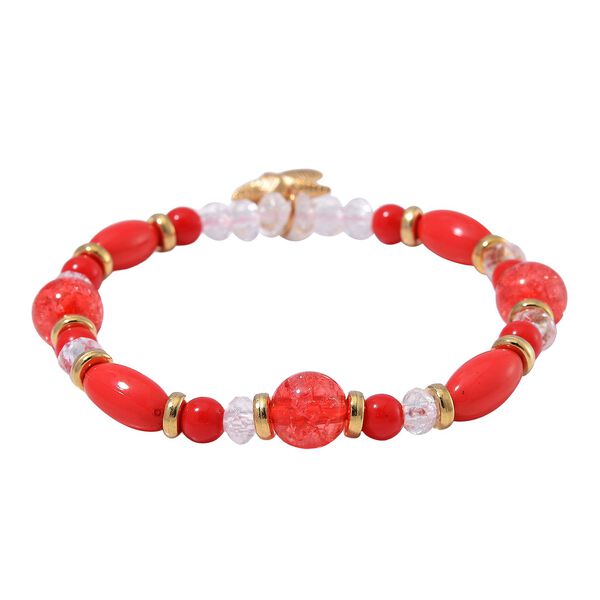 4er Set STRADA - Uhr mit Rote Kristall Armbänder image number 6