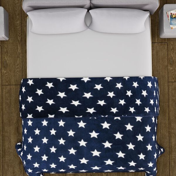 Bedruckte Flanell-Decke, gestrickt, rot image number 4