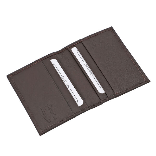 2er-Set, Echtleder Kreditkartenetui und Kugelschreiber, Braun image number 5