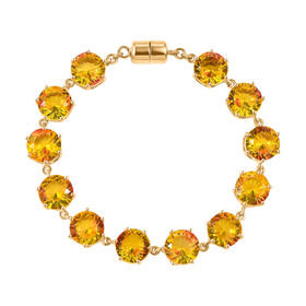 D'Joy Sphaleros Quarz Armband ca. 19 cm 925 Silber 750 Gelbgold Vermeil ca. 52,97 ct.