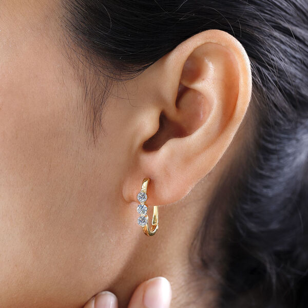 Trilogie Moissanit Ohrringe - 0,60 ct. image number 2