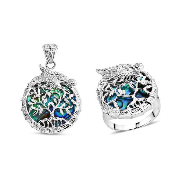 D'Joy Royal Bali- Abalone Muschel Ring und Anh&auml;nger