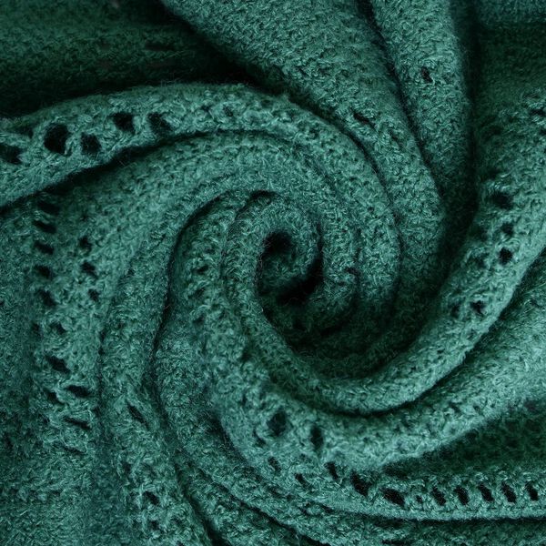Strickschal mit Quasten und Perlen, Grün image number 3