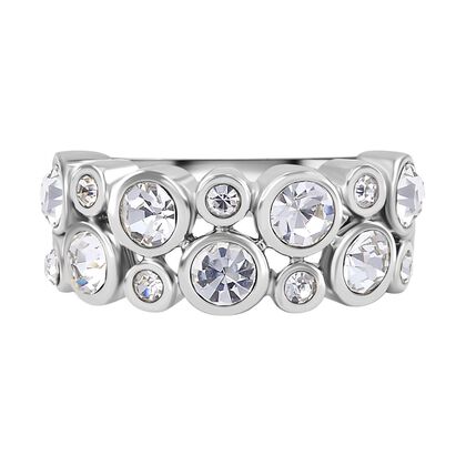 Wei&szlig;er Kristall Ring, 316L Edelstahl, (Gr&ouml;&szlig;e 16.00)