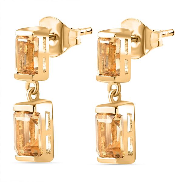 Citrin Ohrringe 925 Silber 750 Gelbgold Vermeil ca. 3.02 ct image number 4