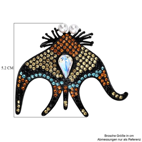 Kunststoff Perle und mehrfarbige Kristall-Brosche image number 5