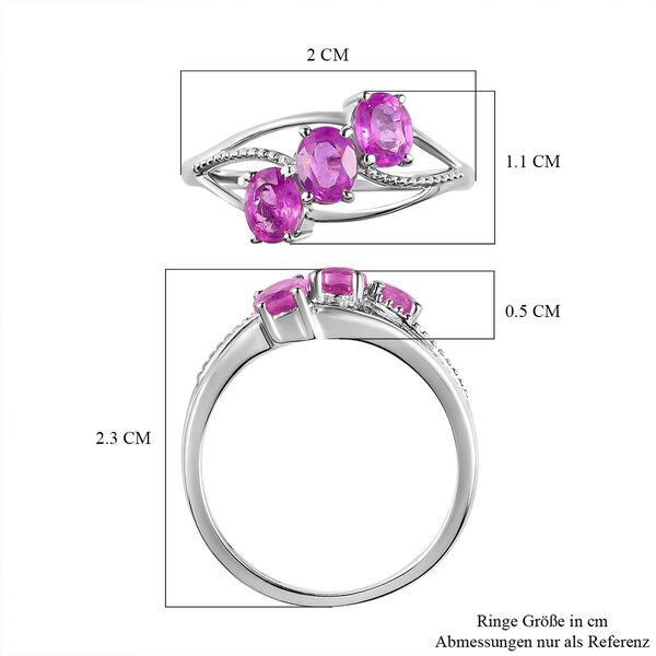 Ilakaka Rosa Saphir-Ring, 925 Silber platiniert (Gr&ouml;&szlig;e 17.00) ca. 1,54 ct image number 8