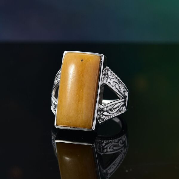 Gelber Aventurin Ring Messing (Gr&ouml;&szlig;e 17.00) ca. 11,67 ct image number 1