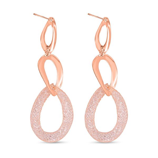 Weißer Kristall Ohrringe Reines Messing image number 4