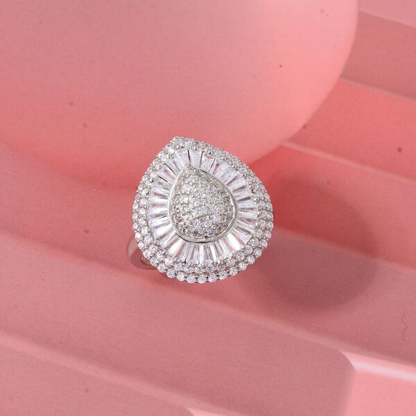 LUSTRO STELLA wei&szlig;er Zirkonia Doppel-Halo-Ring image number 1